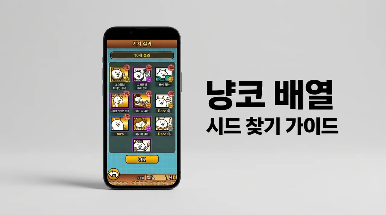 냥코 배열 사이트 보는법: 시드 찾기부터 배열 넘기기 완벽 가이드