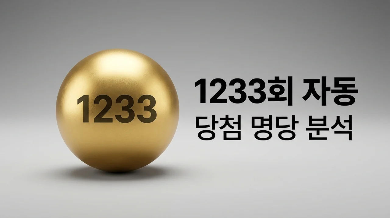 1233회 자동 로또 번호 분석 및 당첨 확률 높이는 명당 총정리
