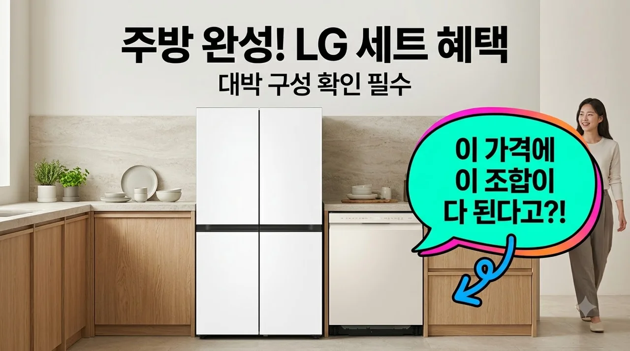 LG 냉장고 식기세척기 세트 오브제컬렉션으로 완성하는 주방 인테리어 혜택 확인