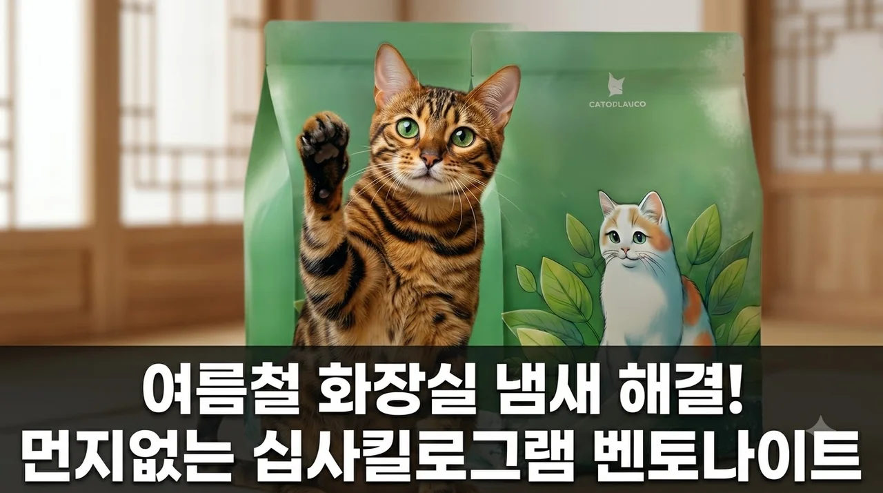 먼지없는 고양이 모래 14kg 벤토나이트로 여름철 화장실 냄새 고민 해결했어요