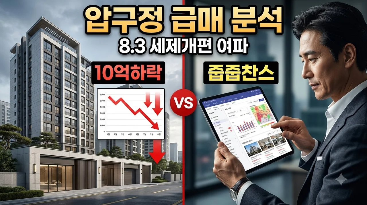 압구정 신현대 10억 급매 속출, 8.3 세제개편안 여파와 현금 부자의 기회