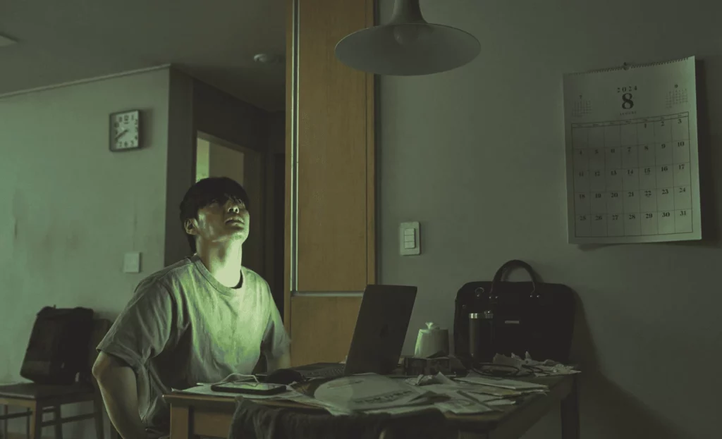 wall-to-wall-kang-ha-neul-apartment-scene.jpg" alt="Kang Ha-neul in Wall to Wall Netflix Korean thriller apartment scene showing psychological stress from noise conflicts