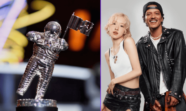 Rose MTV VMA nominations 2025 trophy Bruno Mars collaboration BLACKPINK
